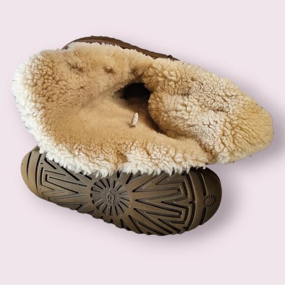 UGG Boots Bailey Button Triplet Suede Tall Boots Size 7 Chestnut Tan - Picture 7 of 7